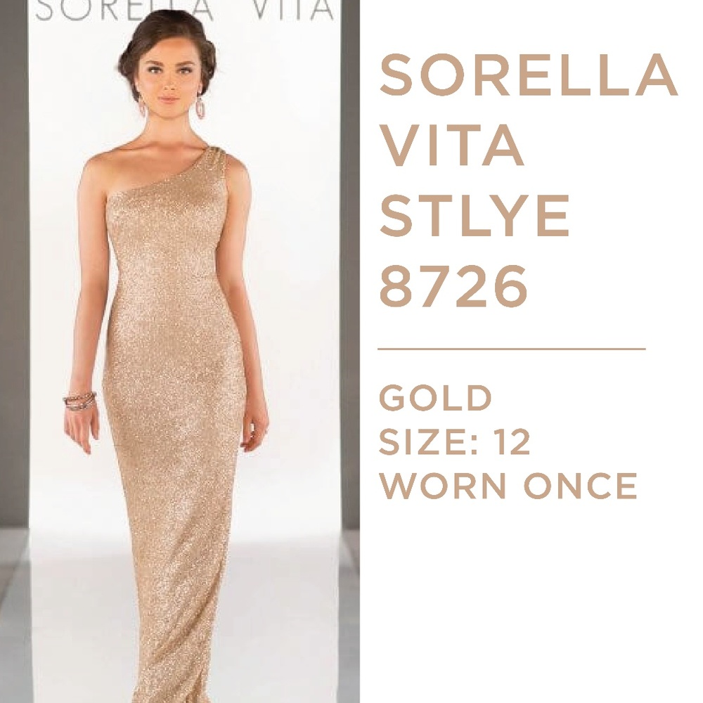 SORELLA VITA GOLD SEQUIN DRESS STYLE 8726